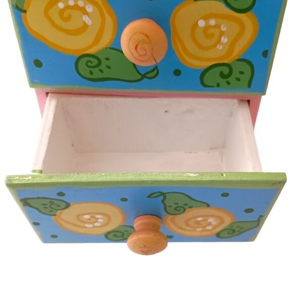 Milson & Louis Hand Painted Jewelry Box Chest Of Drawers Colorful Shabby READ - Picture 14 of 16